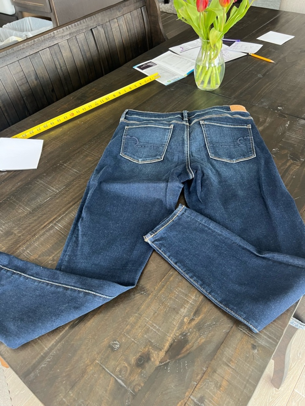 Women’s A E  JEANS- Stretch sz 14/32  Dark Blue Stretch Denim Jeans - jegging - Picture 8 of 16